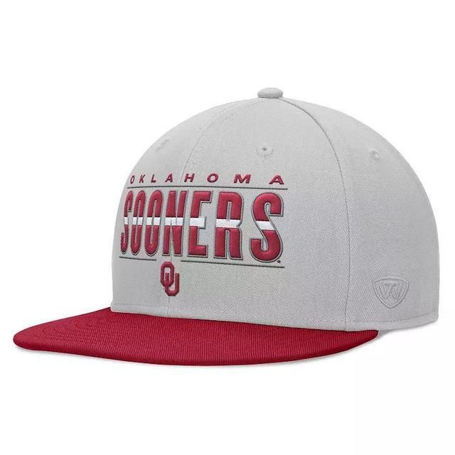 Mens Top of the World Gray Oklahoma Sooners Hudson Snapback Hat Product Image