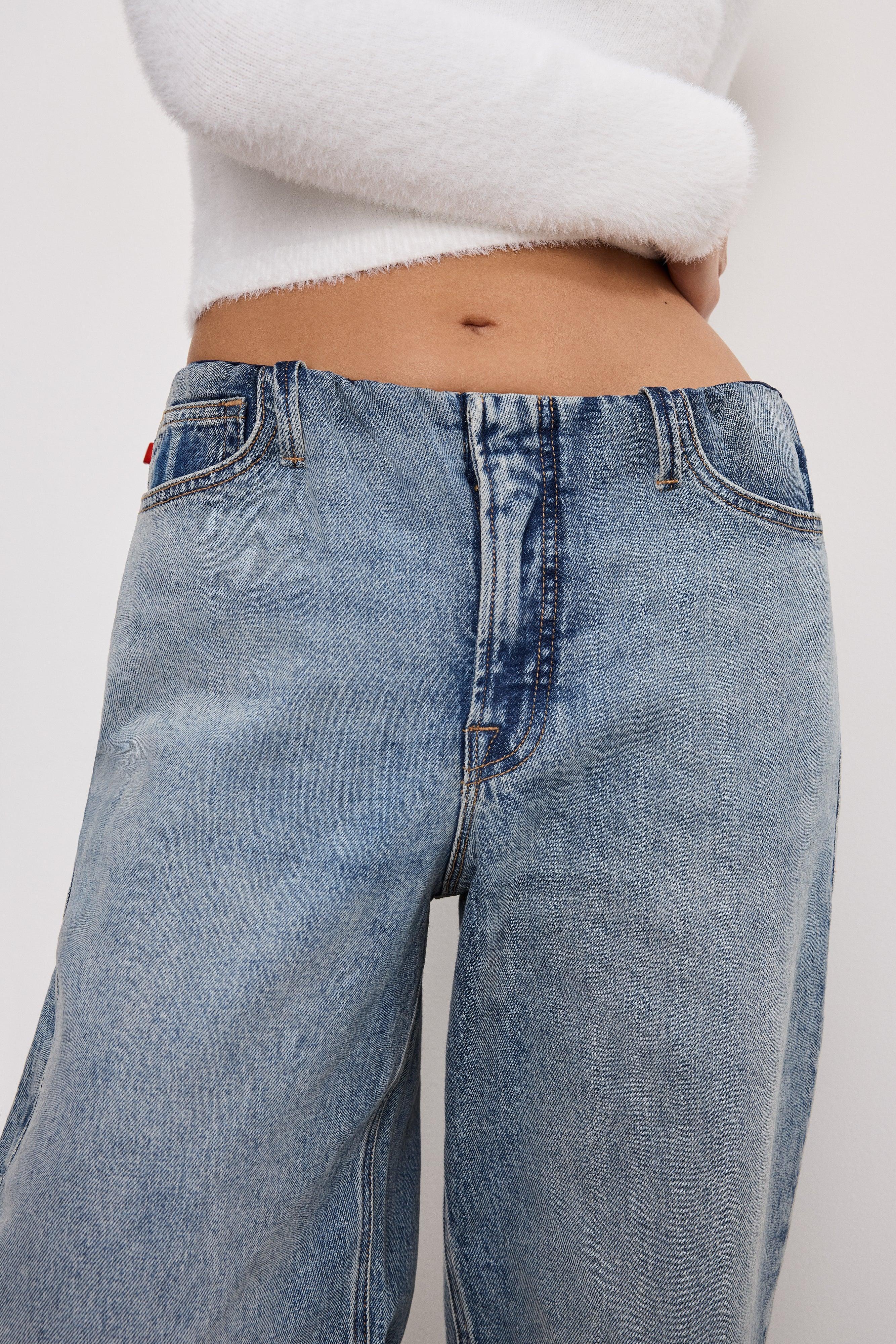 WIDE LEG PULL-ON JEANS | INDIGO825 Product Image