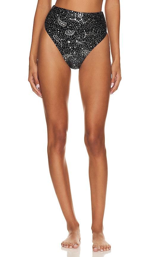 BEACH RIOT Highway Bikini Bottom in Black. Product Image