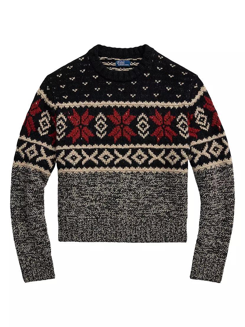 Jacquard Wool Knit Crewneck Sweater Product Image