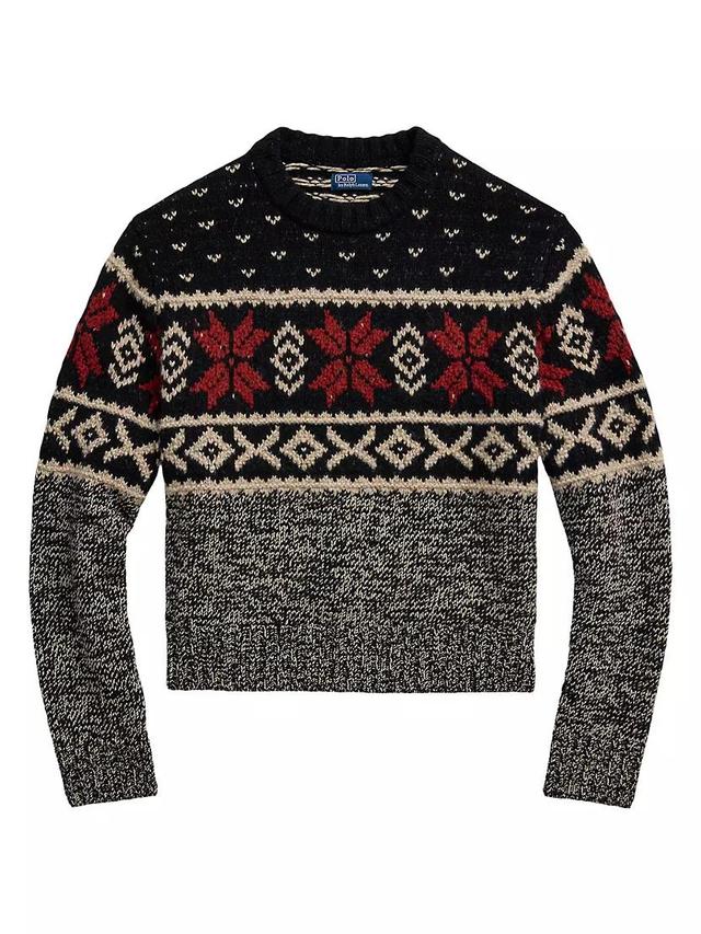 Jacquard Wool Knit Crewneck Sweater Product Image