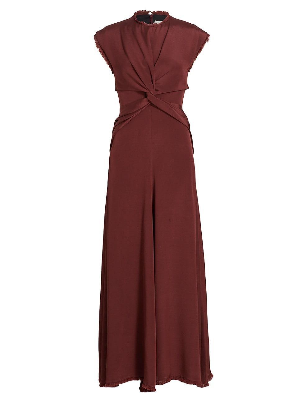 Womens Indira Twisted Silk Maxi Dress Product Image