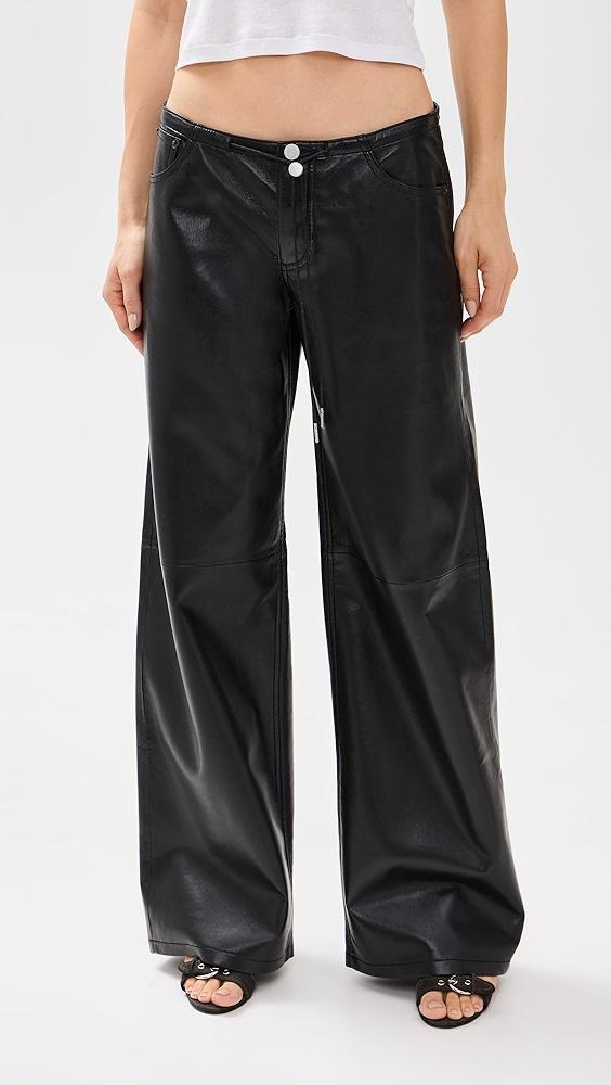 Still Here Cool Jeans in Black Leather | Shopbop Product Image