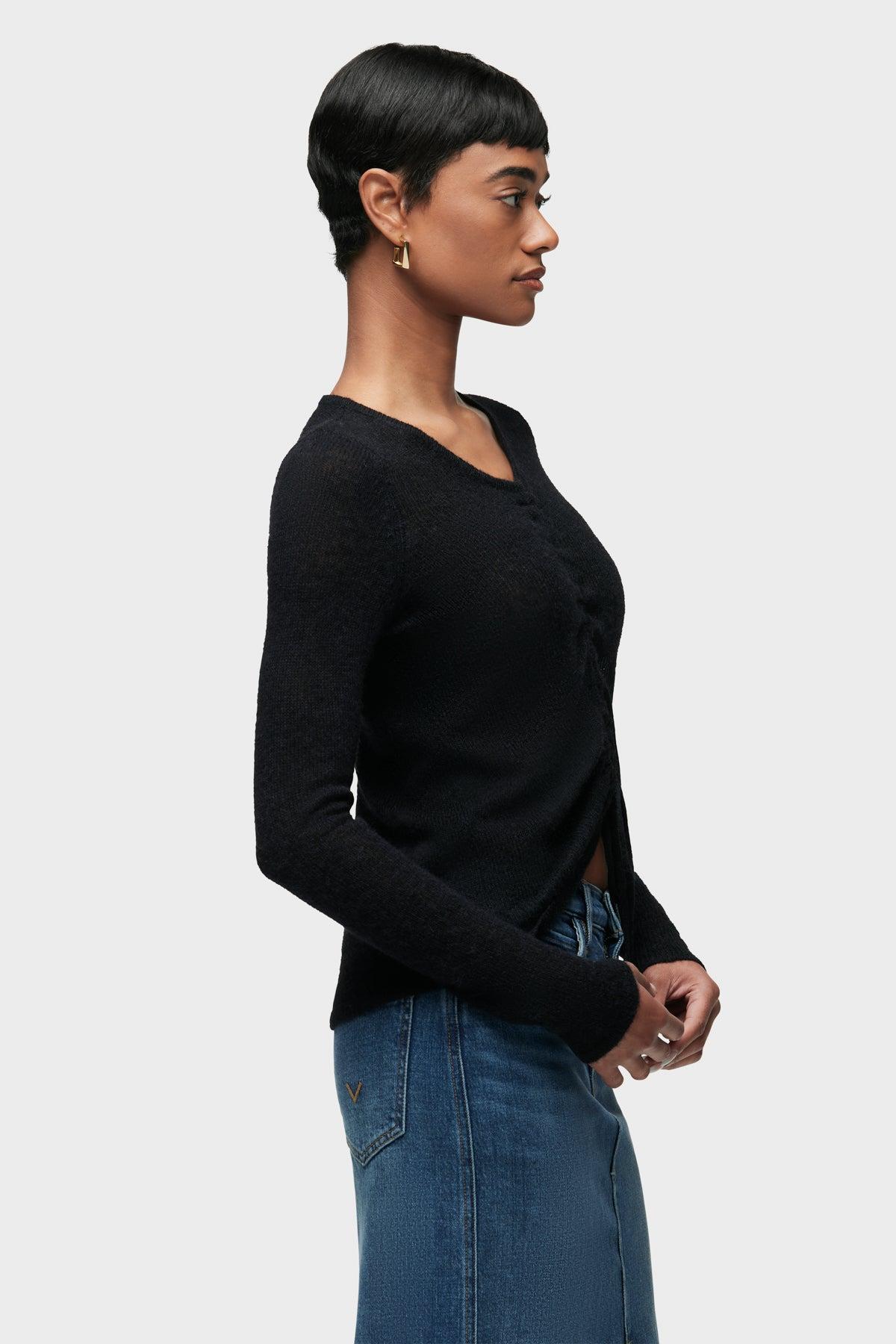 Ruched Long Sleeve Sweater Female Product Image