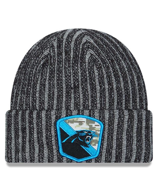 Mens New Era Black Carolina Panthers 2023 Salute To Service Cuffed Knit Hat Product Image