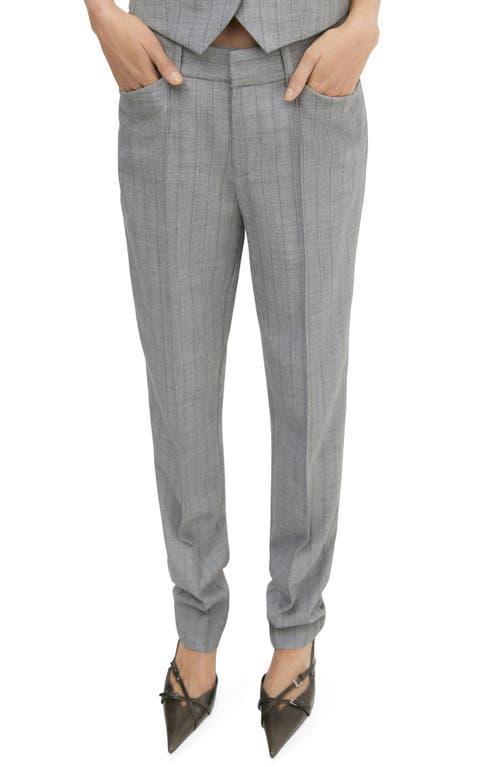 MANGO Pinstripe Straight Leg Pants Product Image