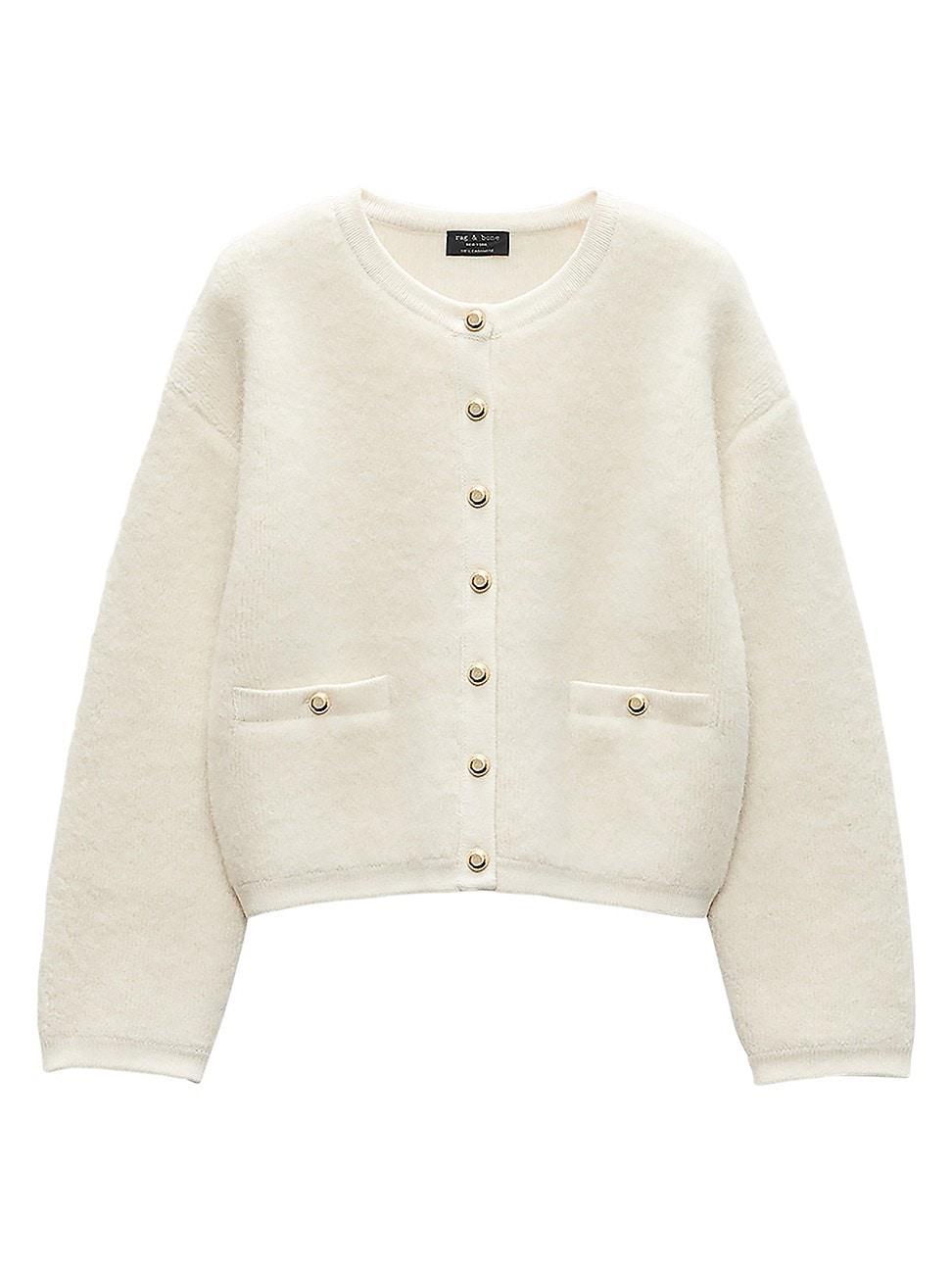 Womens Kaia Boucle Crewneck Cardigan product image