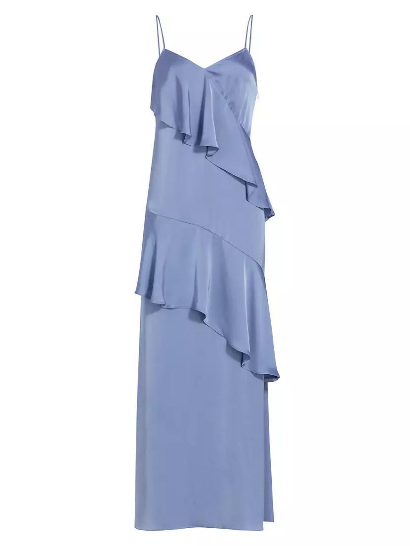 Elsie Satin Tiered Maxi Dress Product Image