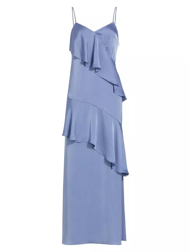 Elsie Satin Tiered Maxi Dress Product Image