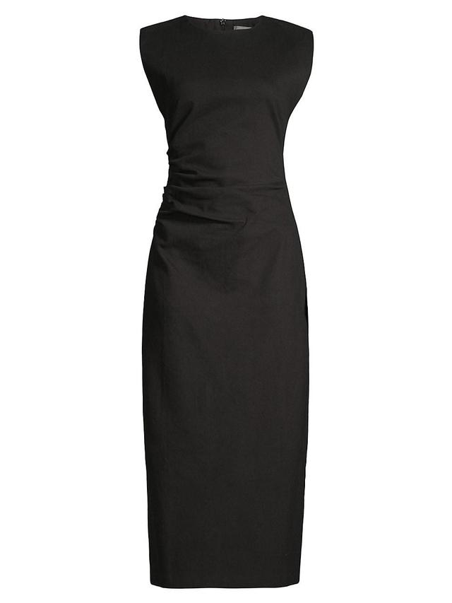 Womens Iman Sleeveless Cotton-Blend Midi-Dress Product Image