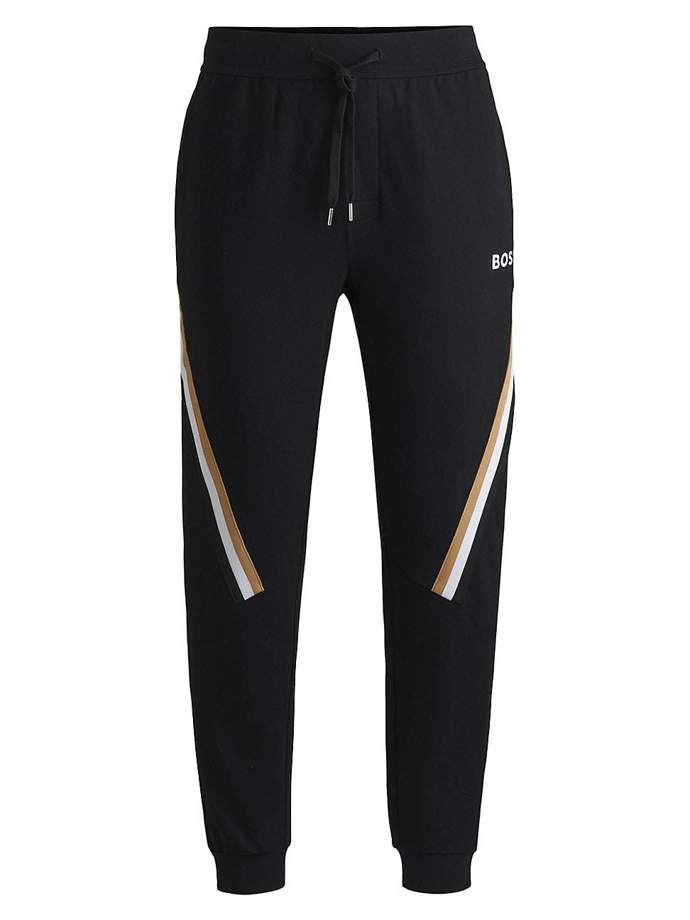 Mens Cotton-Terry Tracksuit Bottoms with Signature-Stripe Tape product image