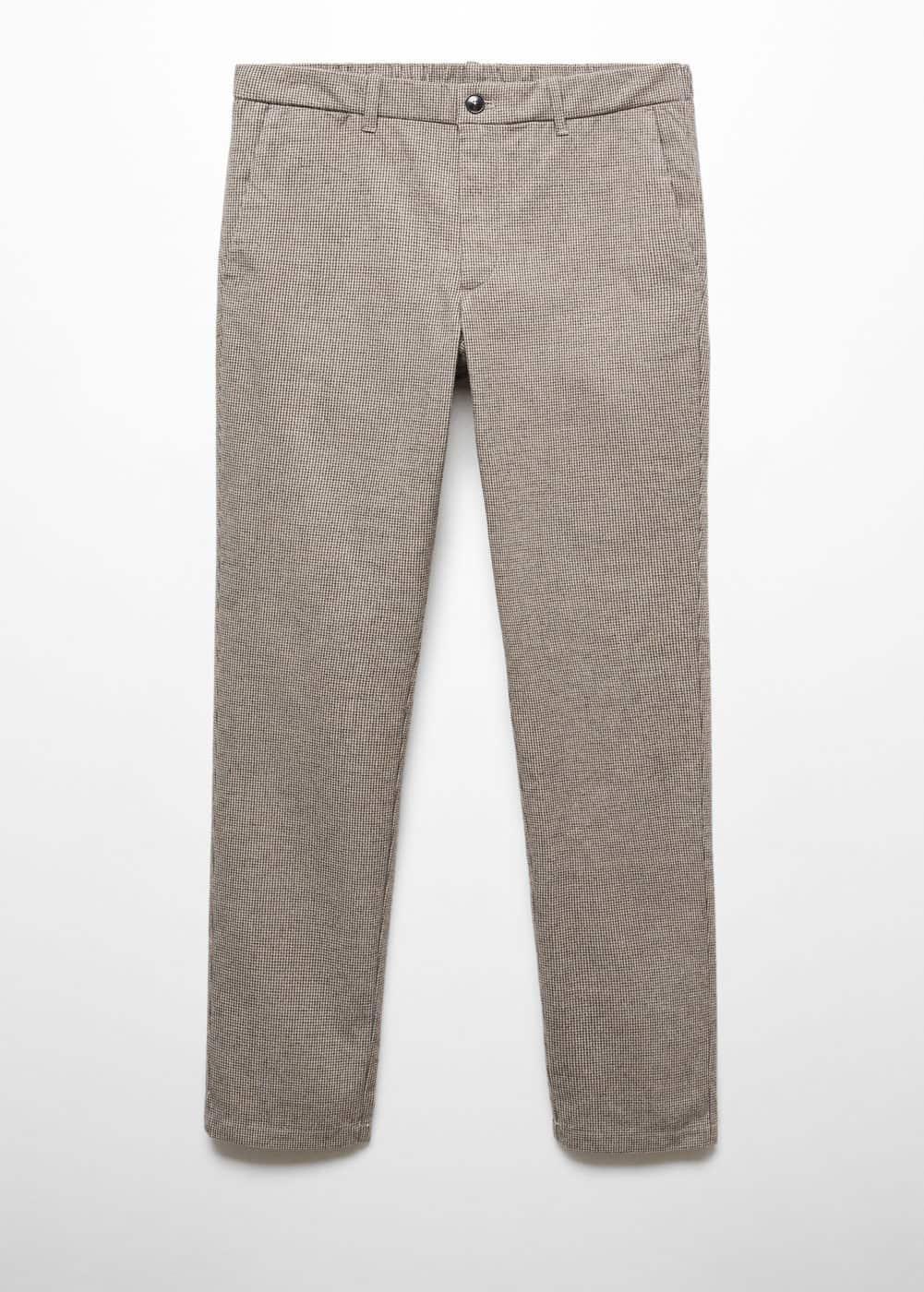 MANGO MAN - Slim-fit cotton micro-houndstooth slim-fit pants medium greyMen Product Image