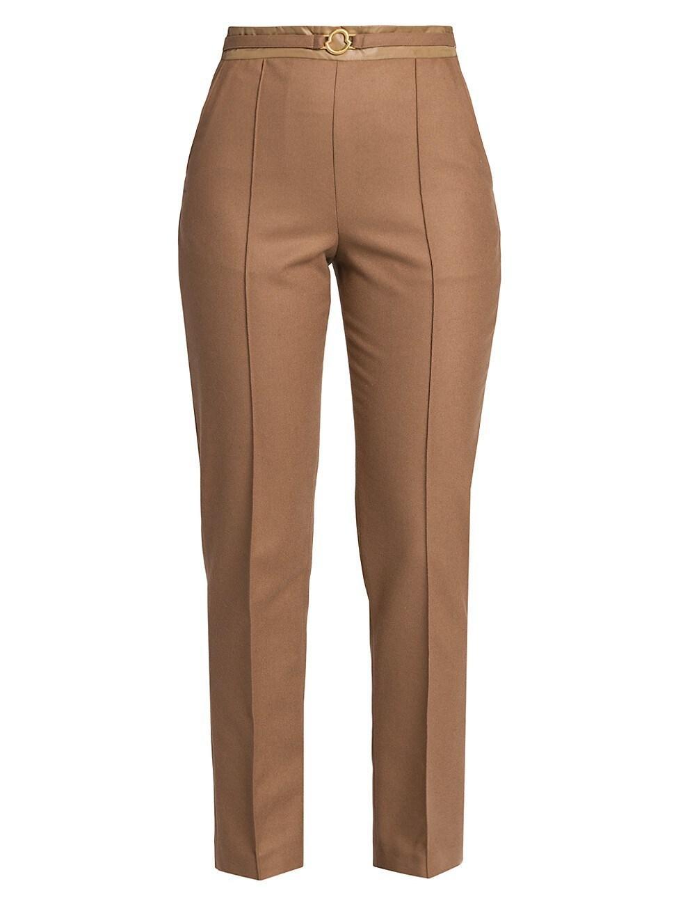 Womens Wool Slim-Fit Trousers Product Image