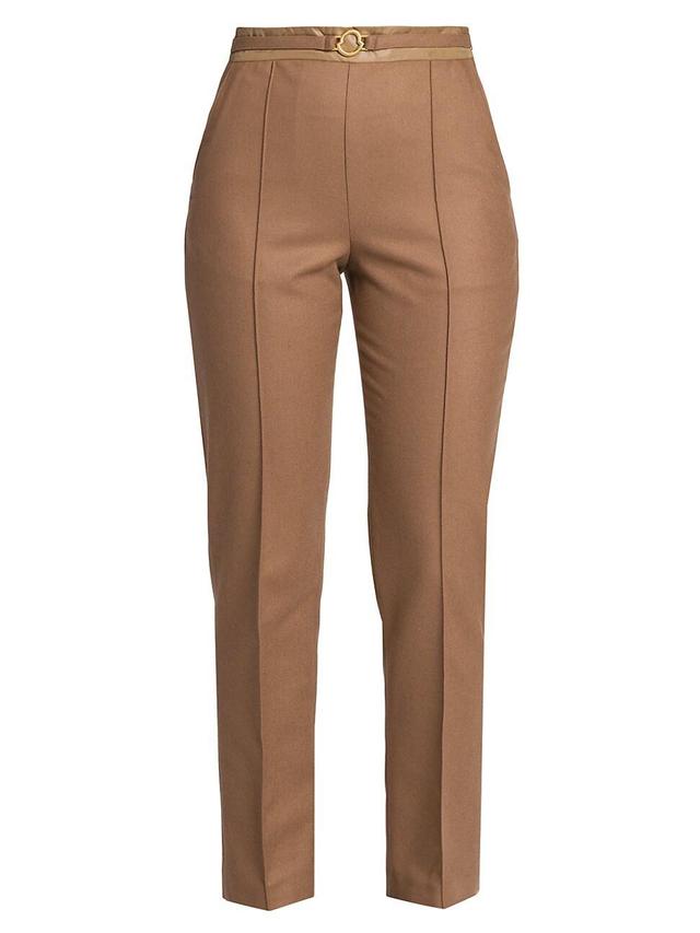 Womens Wool Slim-Fit Trousers Product Image