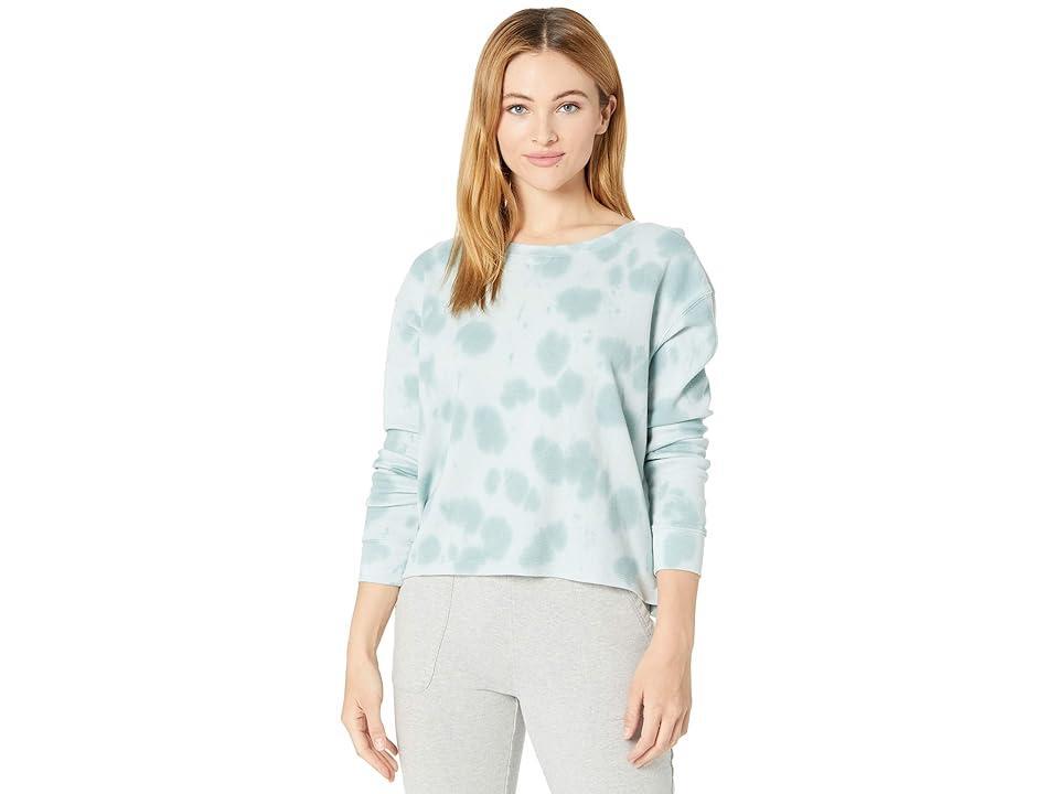 Splendid Cloud Tie-Dye Pullover Sweatshirt (Mint) Women's Clothing Product Image