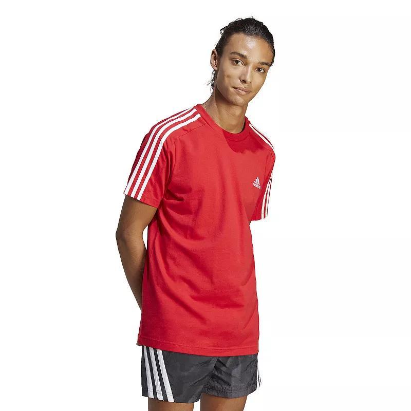 adidas Mens Essentials 3-Stripes Regular-Fit Logo Graphic T-Shirt - Mgh Product Image