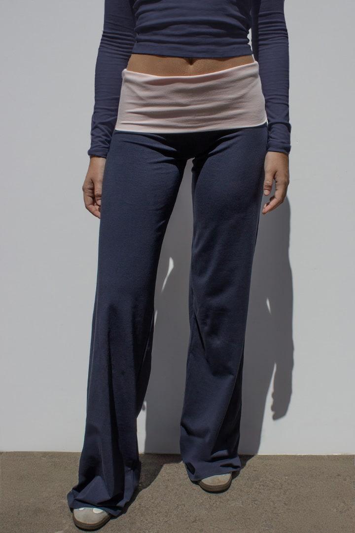 Wide-leg pants with cuffs Product Image