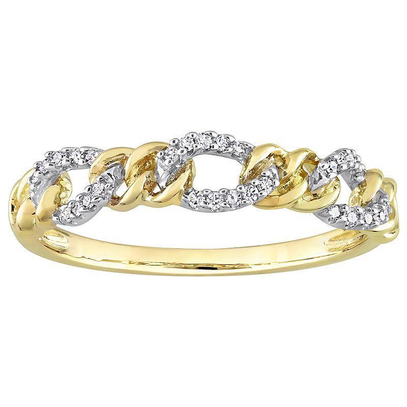 Stella Grace 14k Two-Tone Gold 1/10 Carat T.W. Diamond Link Wedding Ring, Womens White Product Image