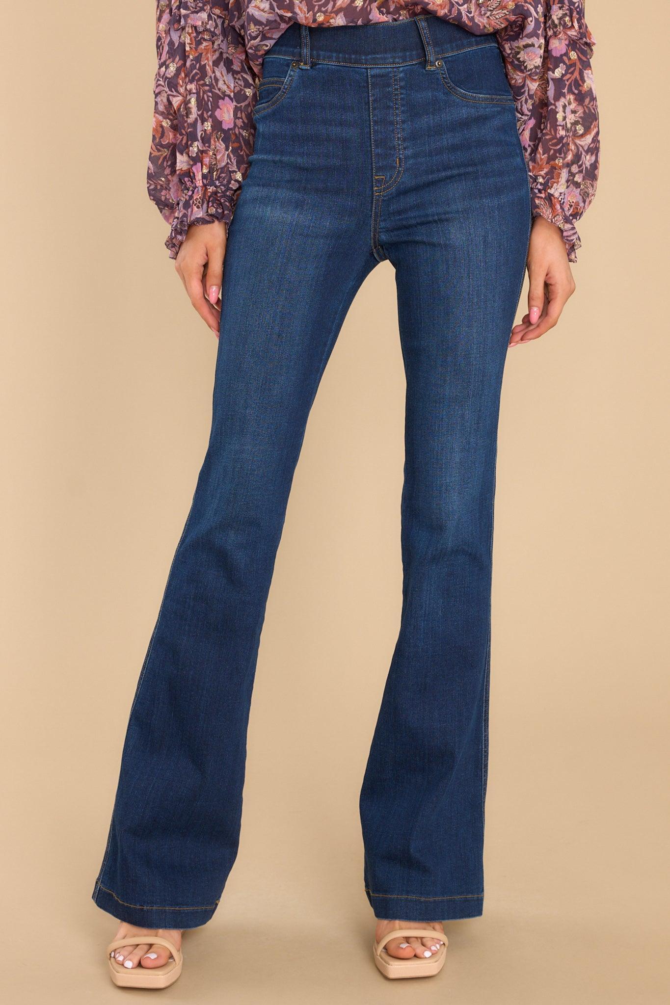 Spanx Midnight Shade Flare Jeans Blue Product Image