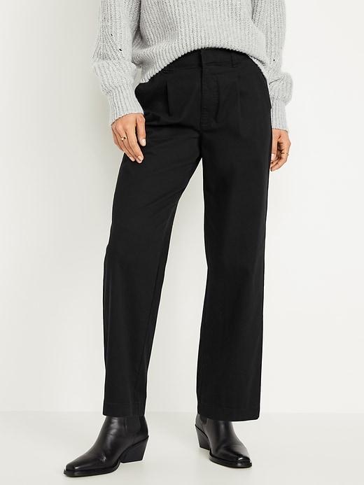 High-Waisted Chino Ankle Pants Product Image