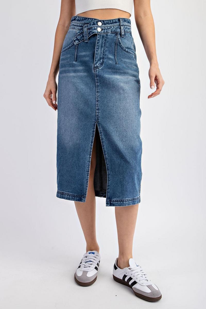 Denim Midi Skirt Product Image