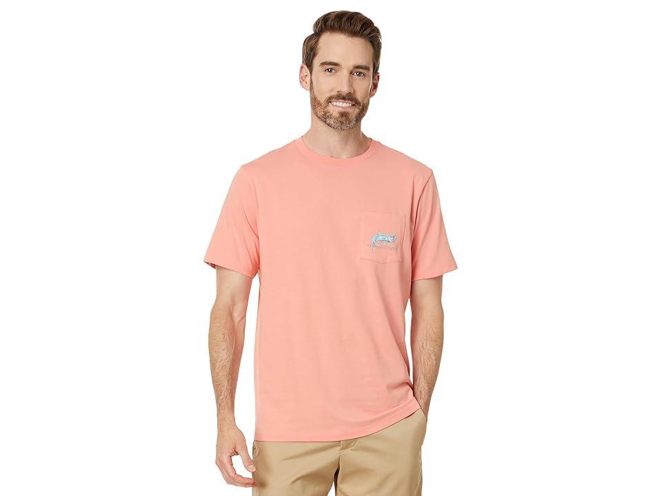 Vineyard Vines Painted Tarpon Fishing Short-Sleeve Tee (Peaches/Cream) Men's T Shirt Product Image