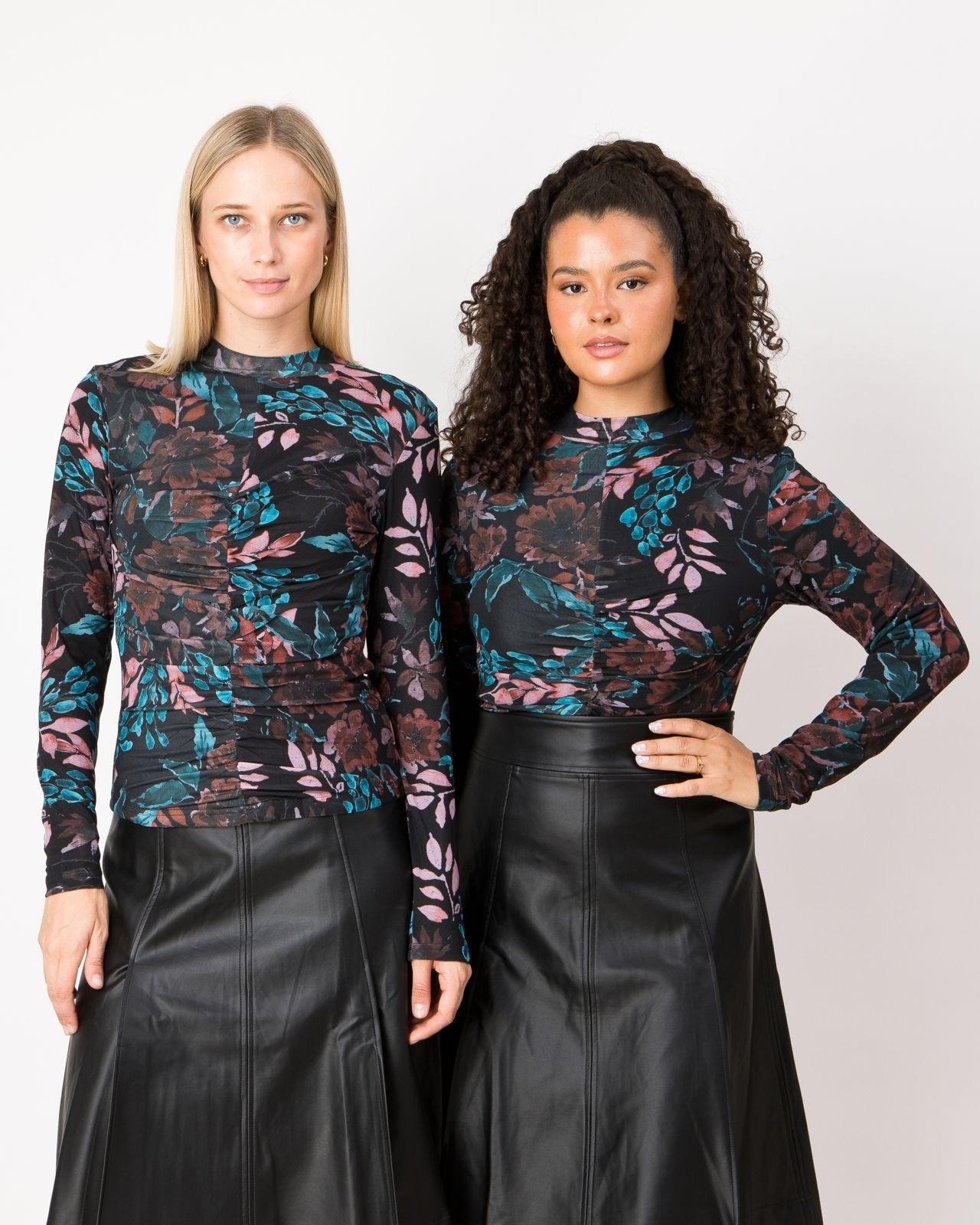 Ruched Floral Print Top Product Image