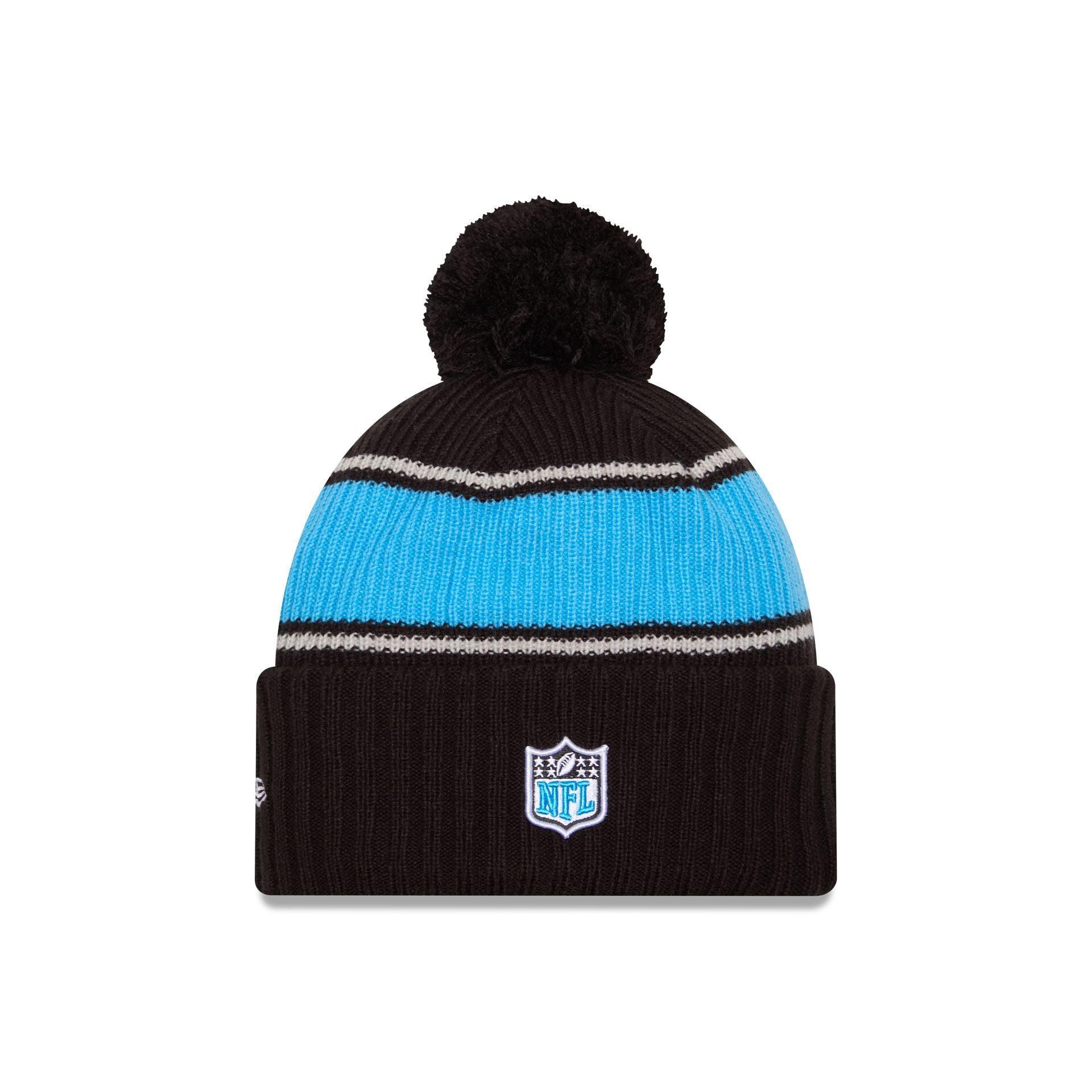 Carolina Panthers 2024 Cold Weather Black Pom Knit Hat Male Product Image