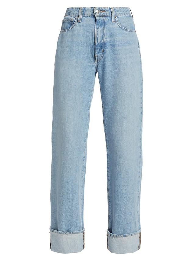 Womens Farrah High-Rise Cuffed Straight Jeans Product Image