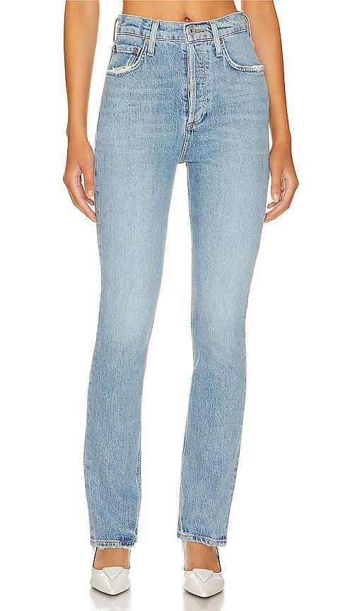 AGOLDE Freya Ultra High Rise Slim in Blue. - size 25 (also in 23, 24, 26, 27, 28, 29, 30, 31, 32, 33, 34) Product Image