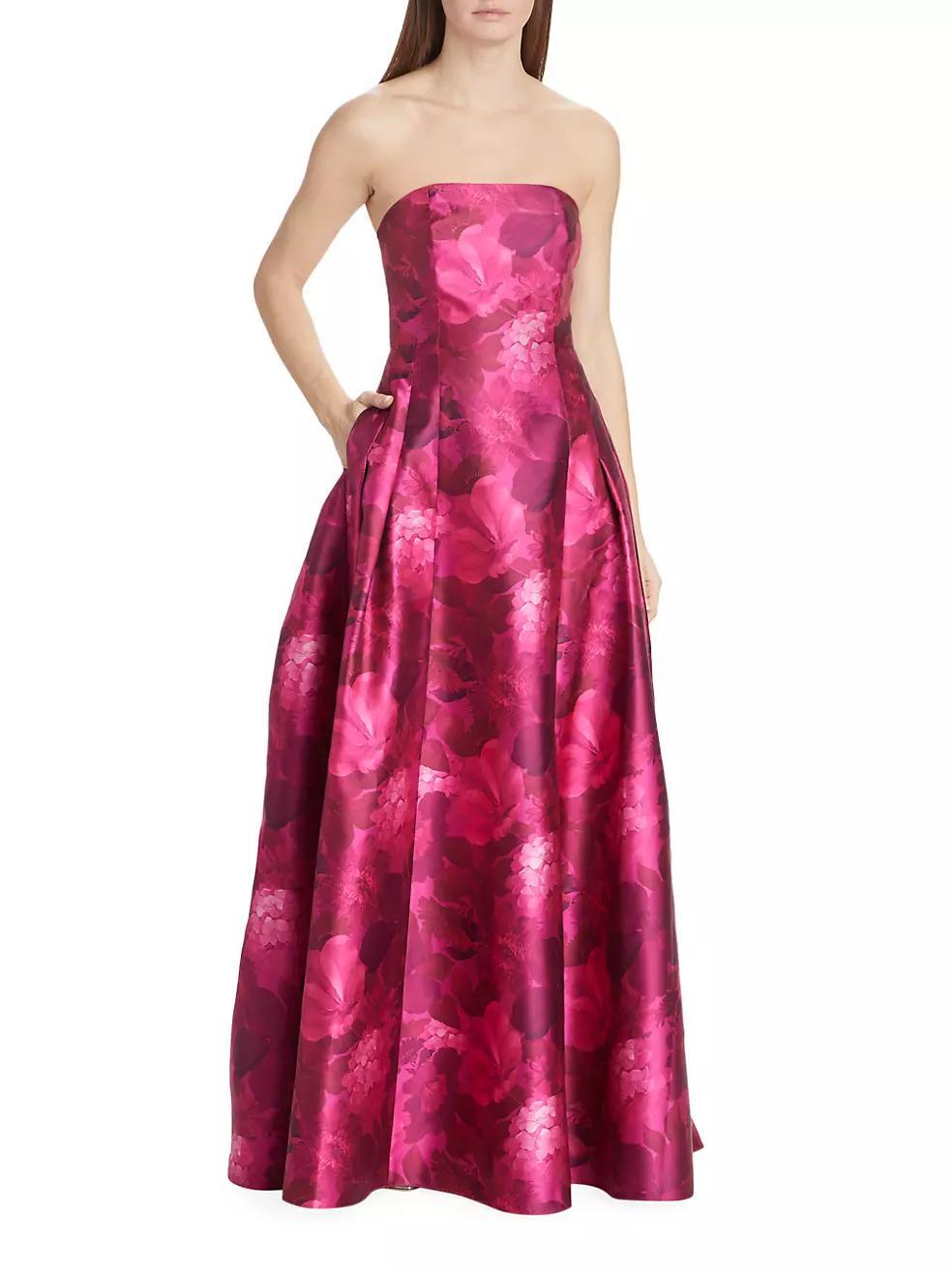 Zofia Floral Strapless Gown Product Image