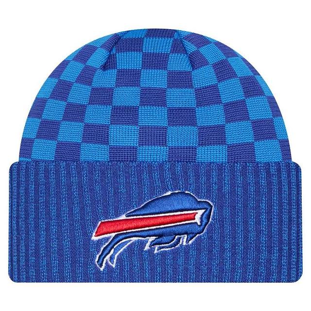 Mens New Era Royal Buffalo Bills Checkered Cuffed Knit Hat Product Image