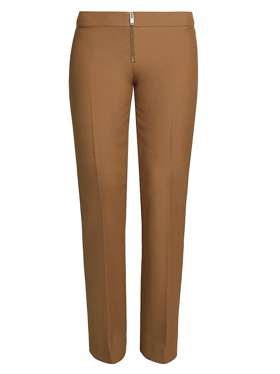 Womens Wool Zip-Front Trousers Product Image