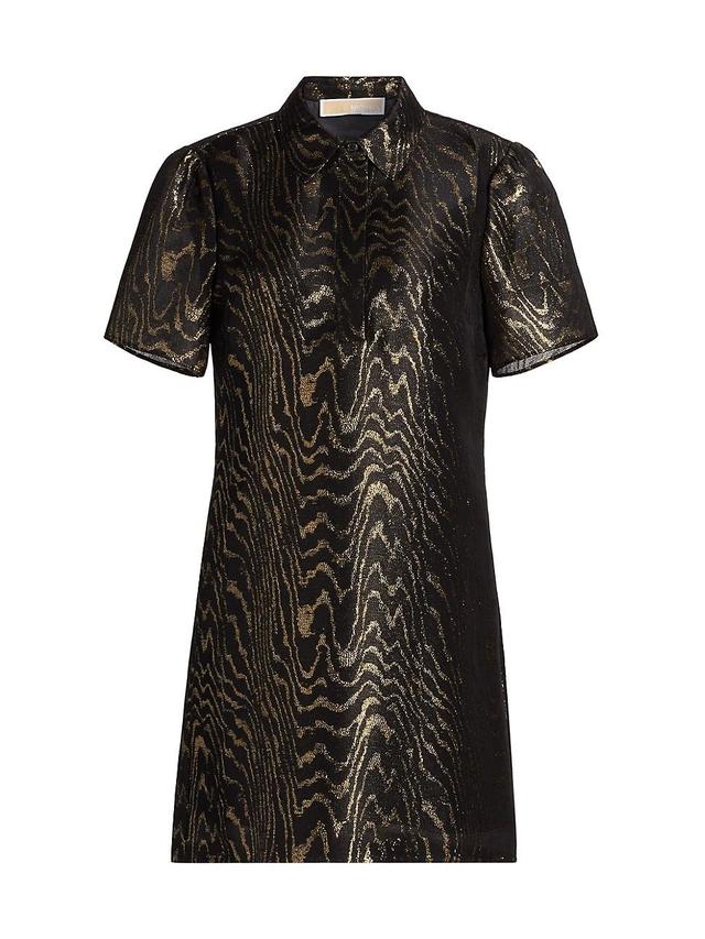 Womens Metallic Moir Mini Shirtdress Product Image