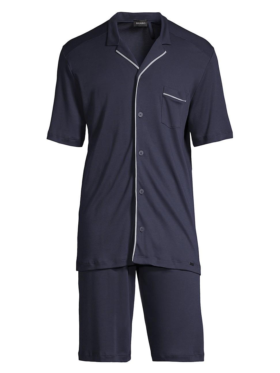 Hanro Night Day Short Sleeve Pajama Iris) Men's Pajama Sets Product Image