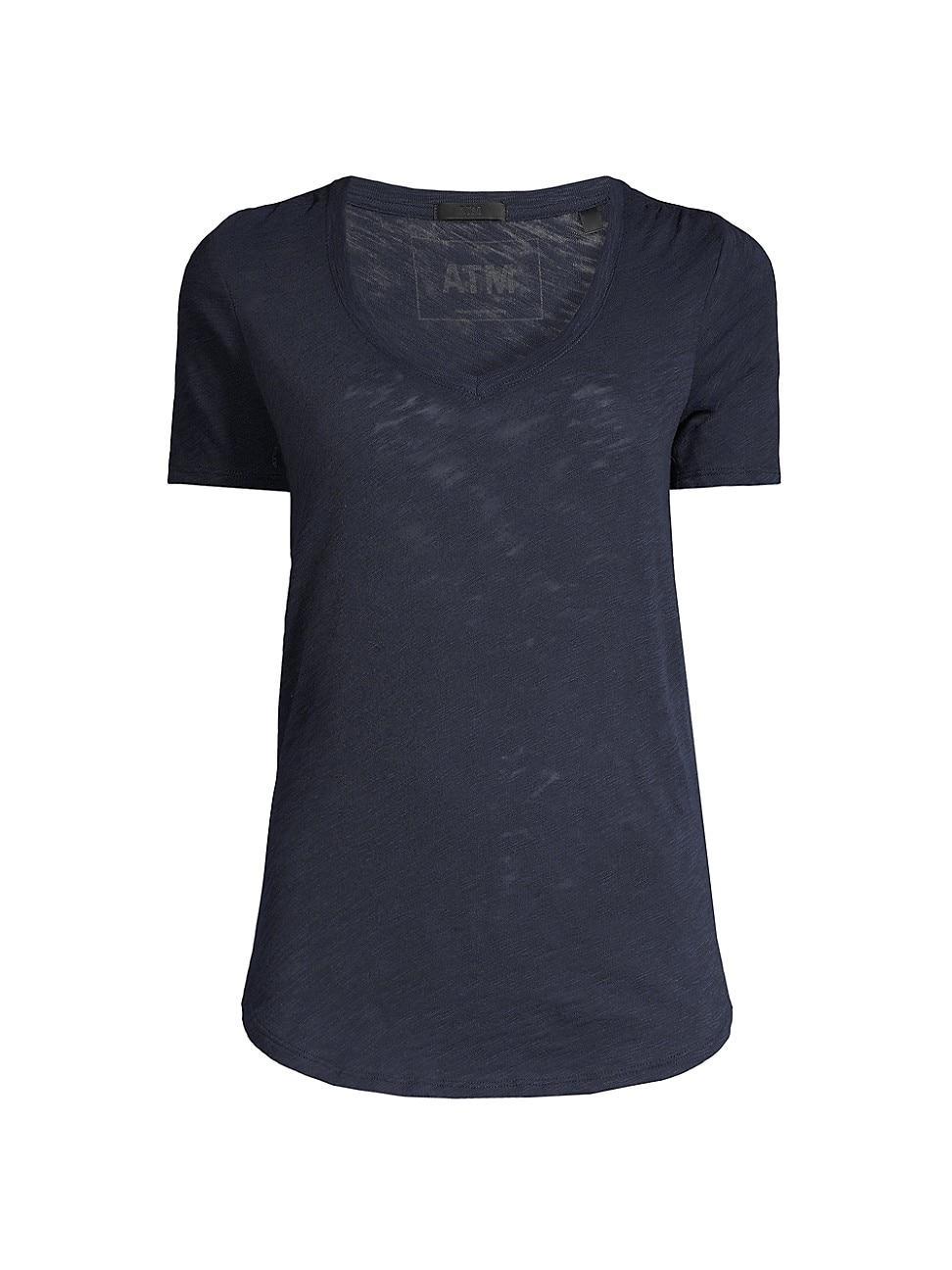 Womens Cotton Slub V-Neck Tee Product Image