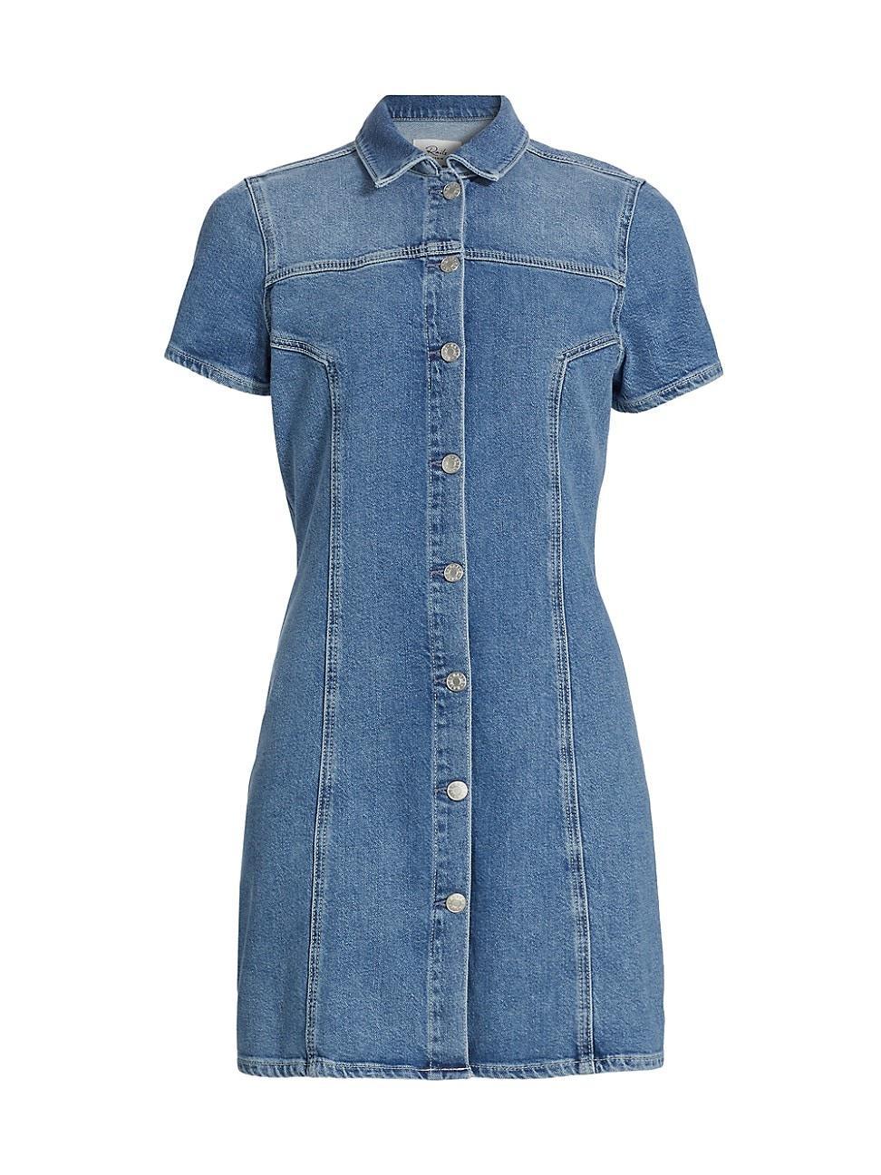 Womens Pasadena Short-Sleeve Denim Minidress Product Image