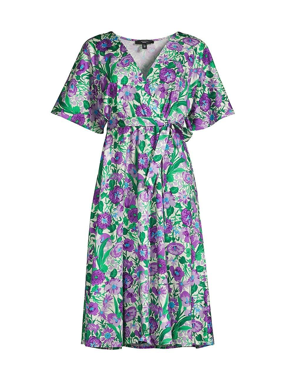 Womens Dizzy Floral Wrap Midi-Dress Product Image