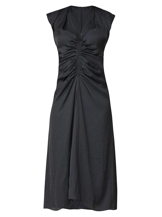 Womens Noah Satin Ruched Midi-Dress Product Image