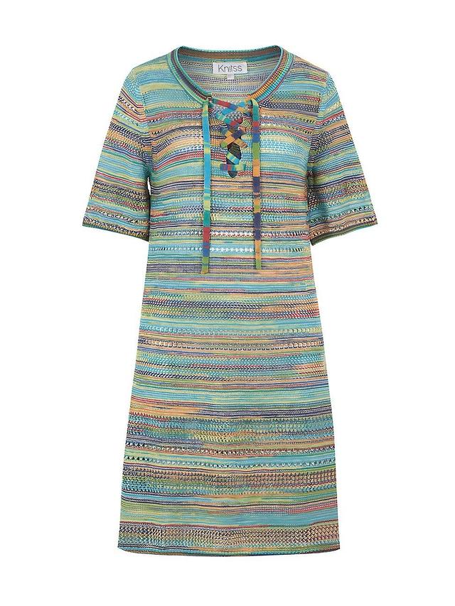 Womens Boho Chic Sophia Colorblocked Lace-Up Dress Product Image