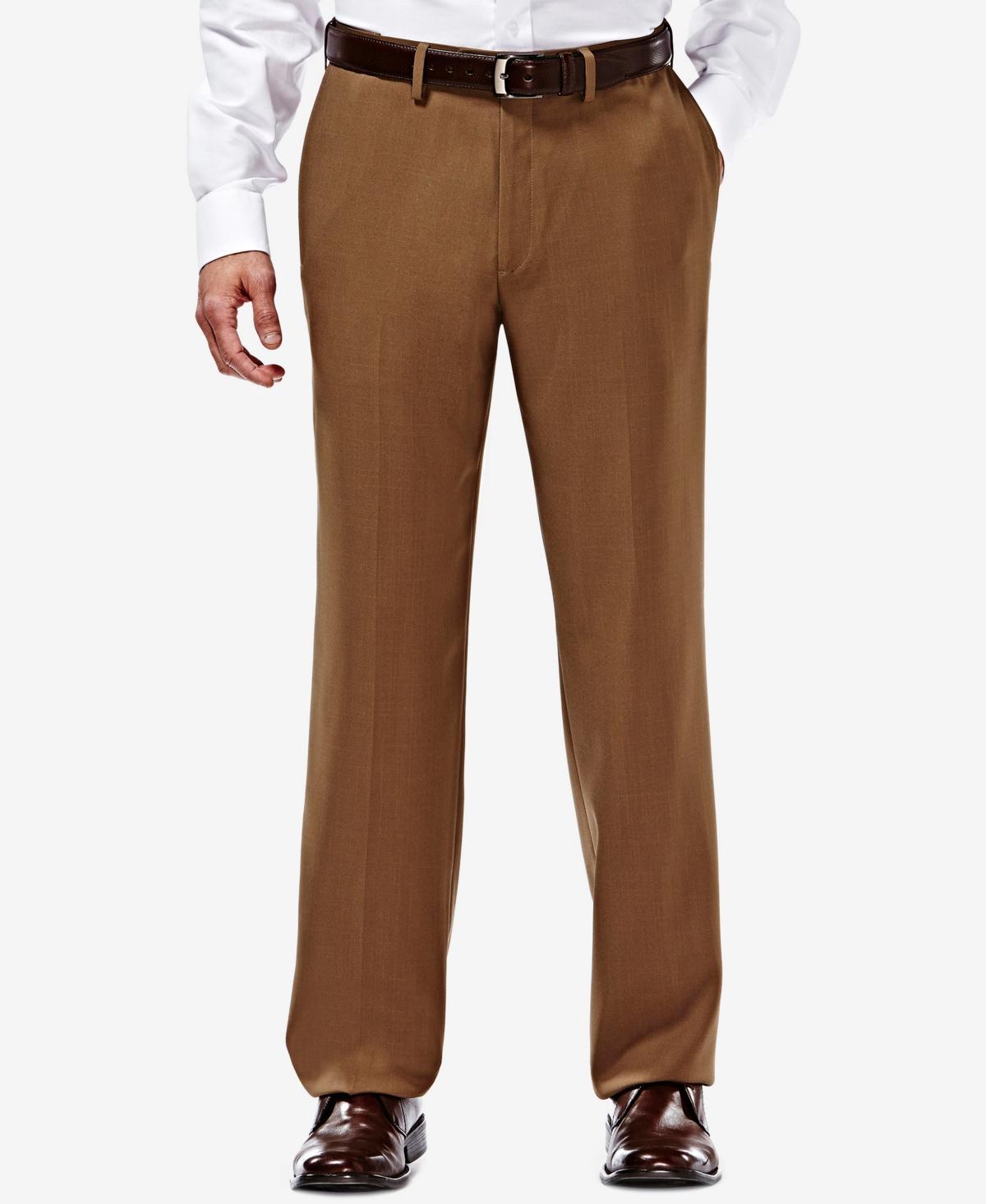 Mens Haggar eCLo Stria Classic-Fit Flat-Front Dress Pants Product Image