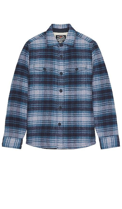 Faherty High Pile Fleece Lined Wool CPO (Navy Shadow Twill) Men's Jacket Product Image