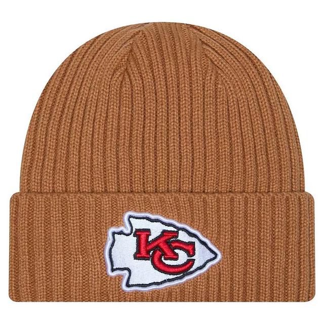 Mens New Era Tan Kansas City Chiefs Color Pack Cuffed Knit Hat Product Image