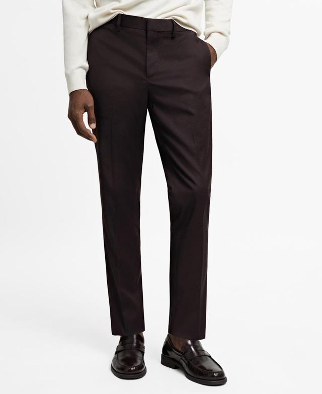 MANGO MAN - Stretch fabric super slim-fit suit pants burgundyMen Product Image