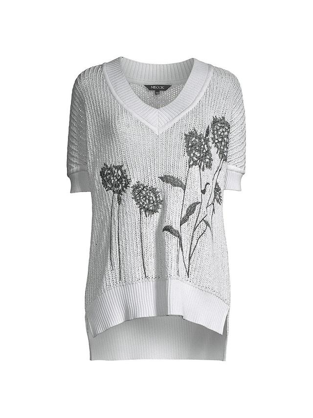 Womens Crocheted Floral Top Product Image