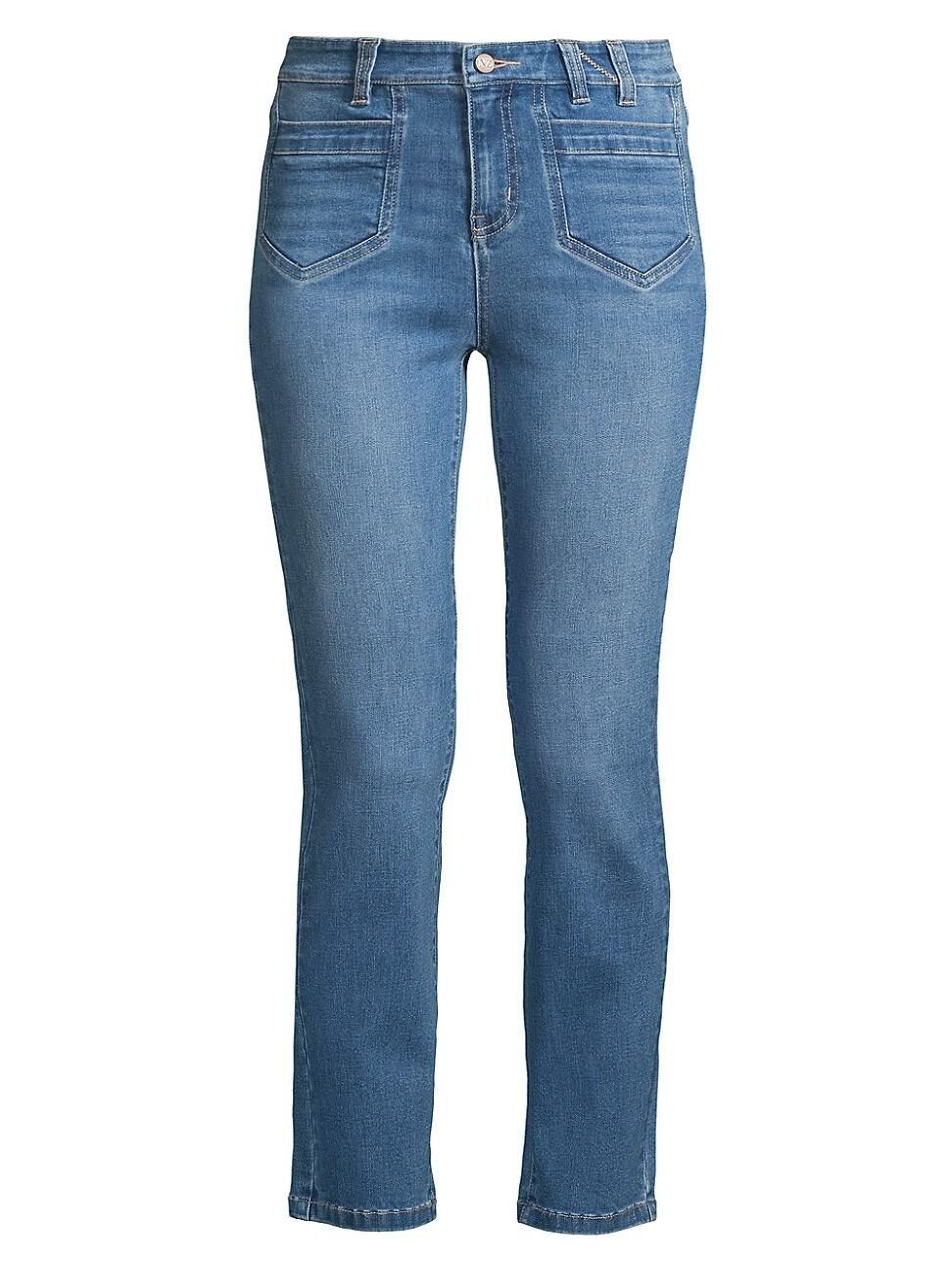 Womens Mid-Rise Straight Pocket Jeans Product Image