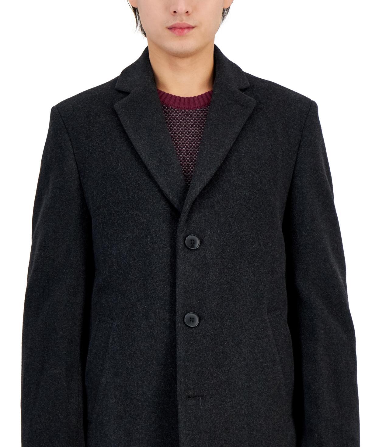 Calvin Klein Mens Prosper Wool-Blend Slim Fit Overcoat Product Image