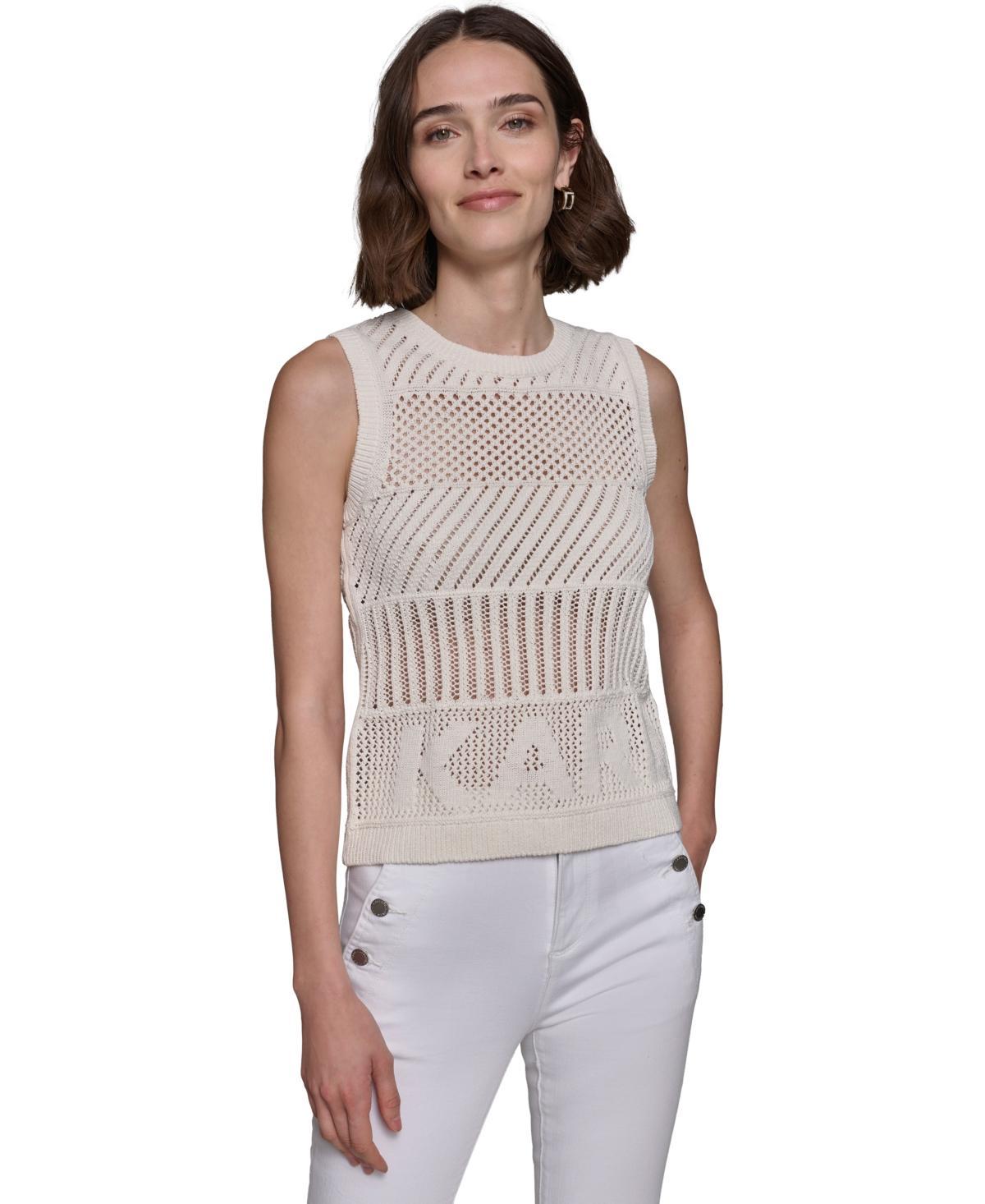 Karl Lagerfeld Paris Womens Crochet Sweater Tank Top Product Image