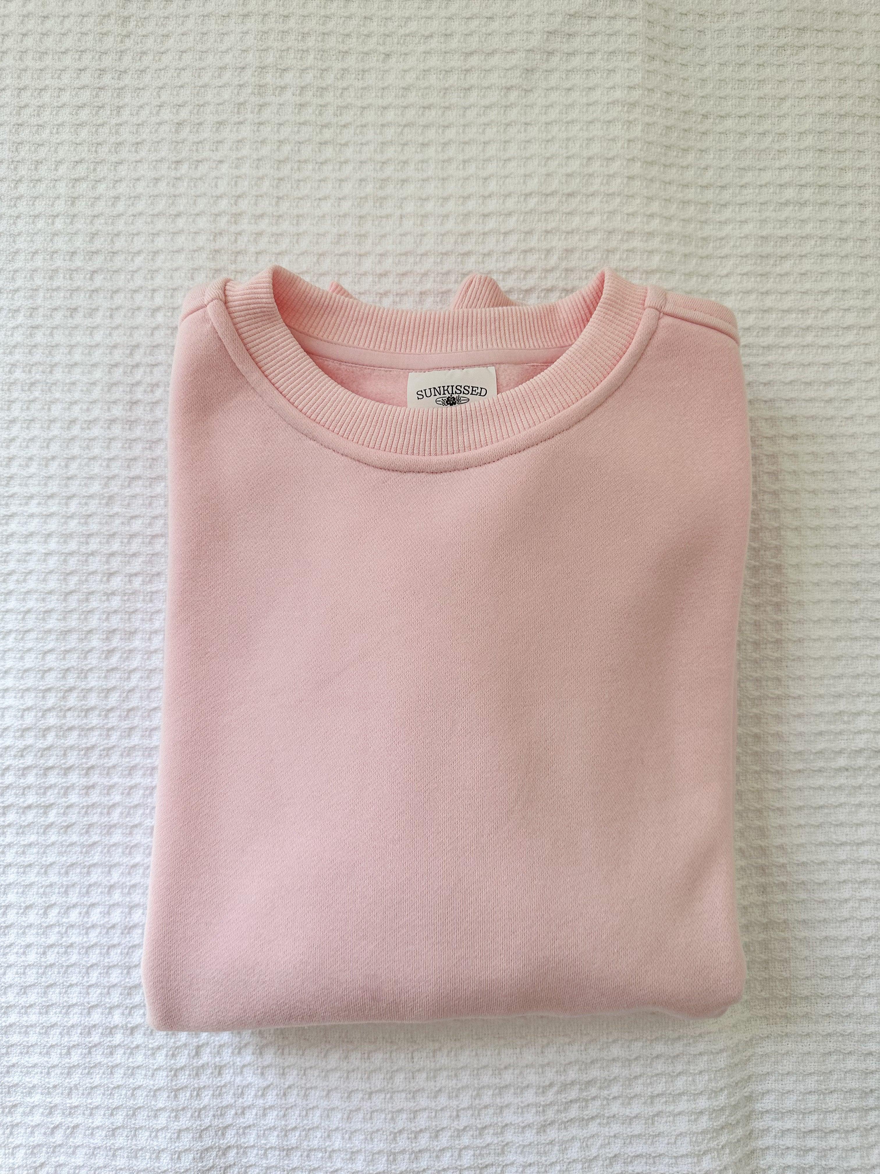 Light Pink Basic Blank Sweatshirt Product Image