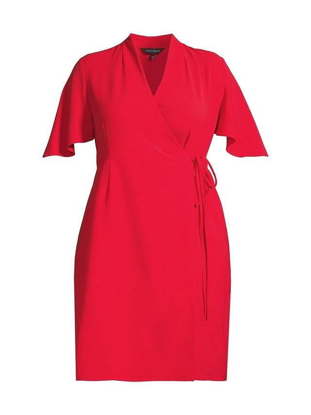 Womens Butterfly-Sleeve Wrap Dress Product Image